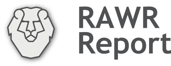 RAWR Report with lion head logo