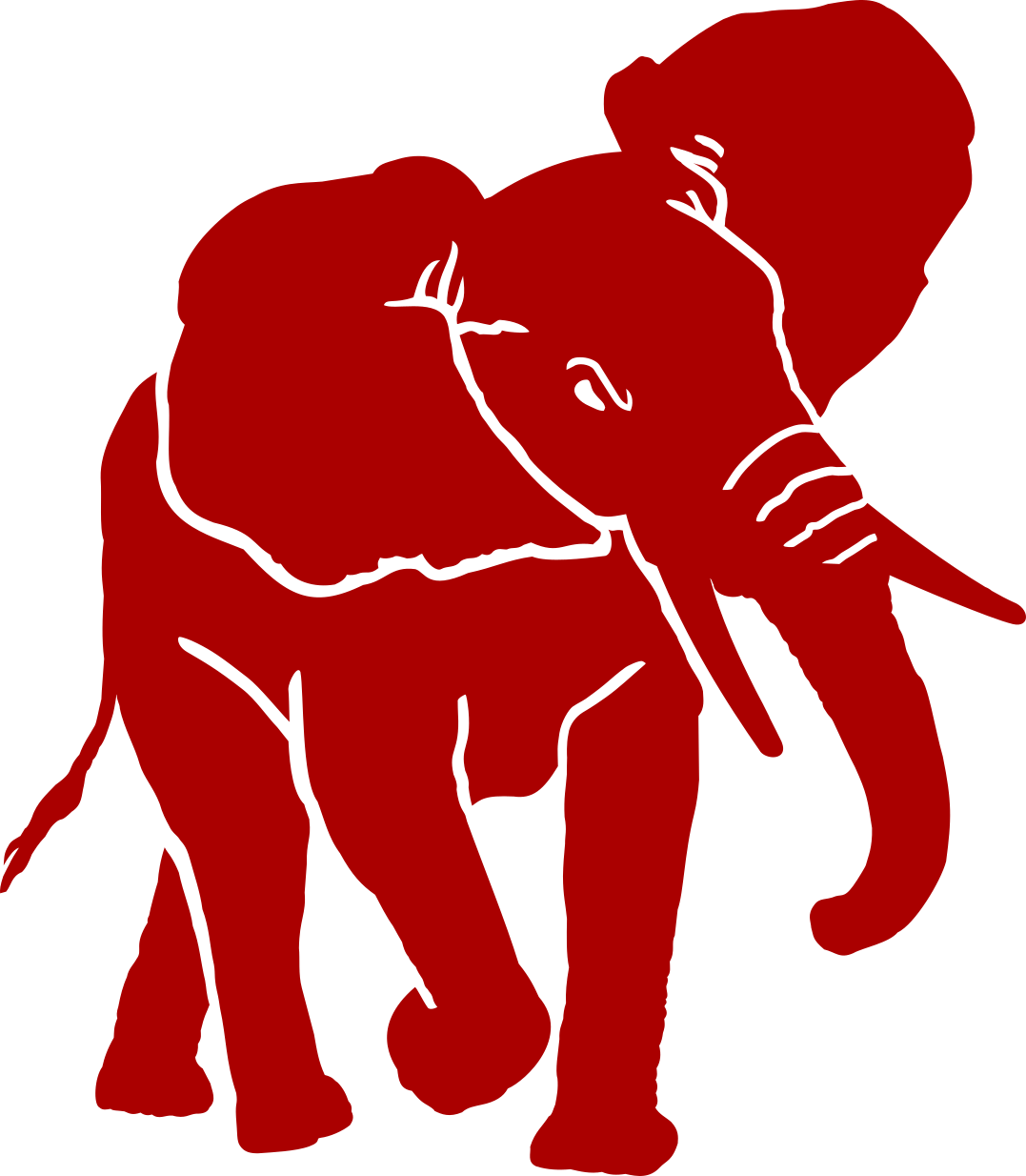 Red angry elephant