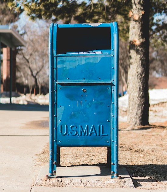 blue mail box